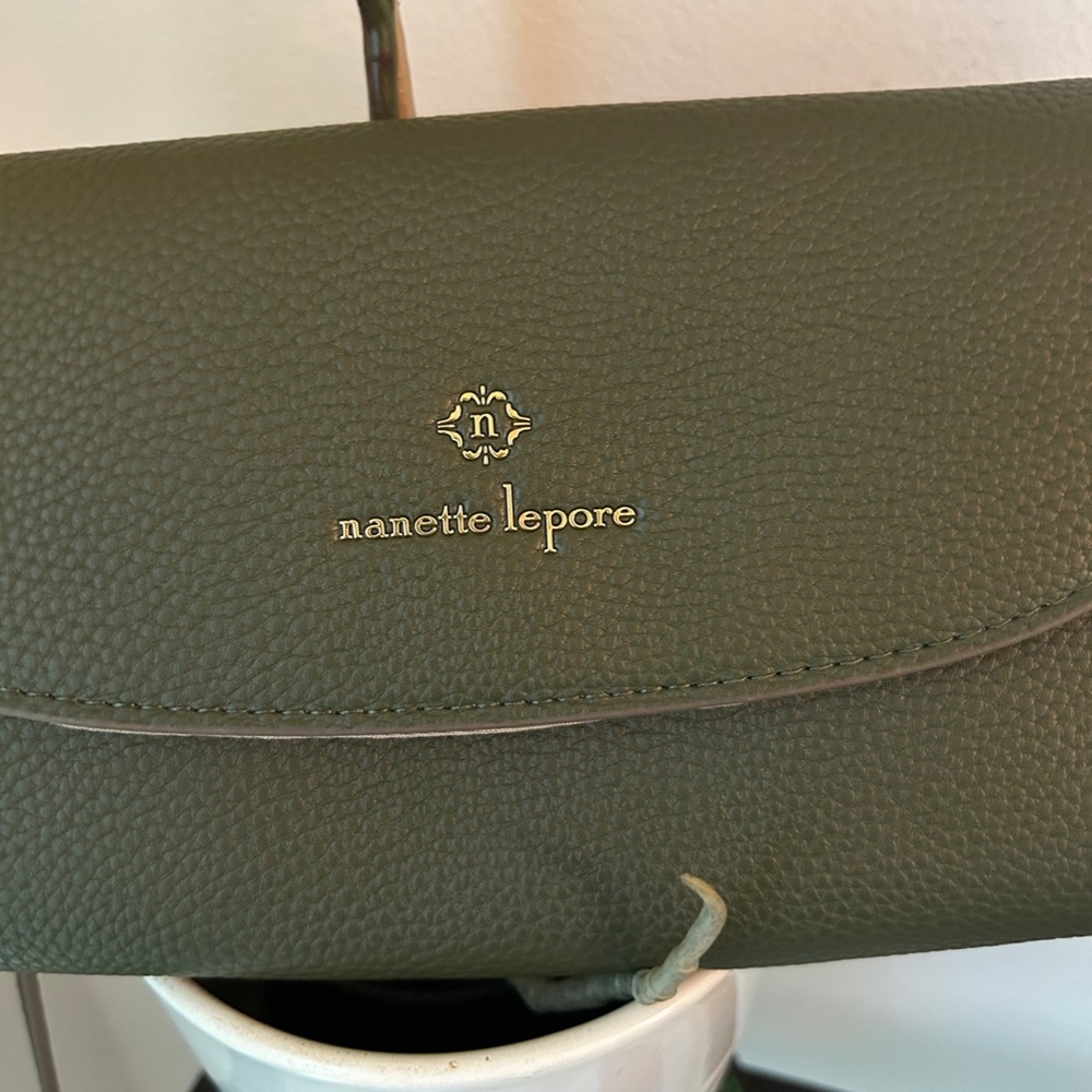 Nanette Lepore Olive Green Small Crossbody Bag With Gold Hardware - Picture 2 of 7